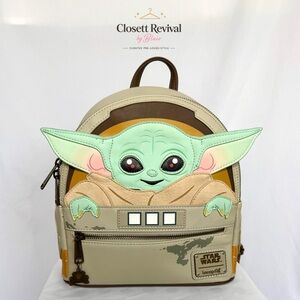 Loungefly Star Wars The Child (Baby Yoda) Mini Backpack in Cream, Green, Tan